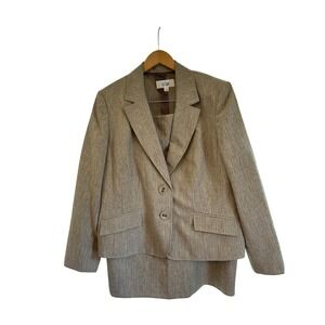 Le Suit Skirt Suit Set‎ Women's Size 18 Blazer Neutral Color Pencil Skirt